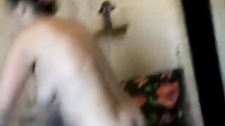 Naked Russian Girl Cleans the Floor