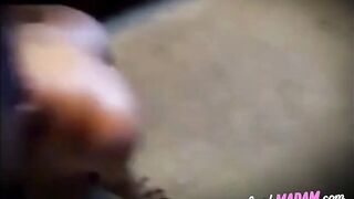 Slim Ebony MILF Plays With Huge Natural Boobs