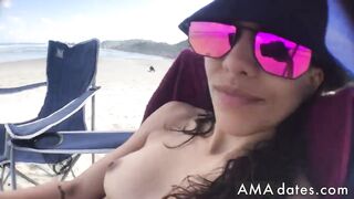 First-time Nudist Hesitates to Undress on Beach