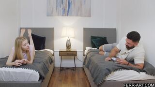 Cute teen lost a bet and gets to tied down by her step brother - Sweet Lina -2