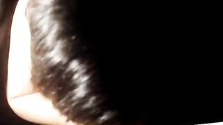 Girlfriend rocks his cock till cum - amateur close-up blowjob