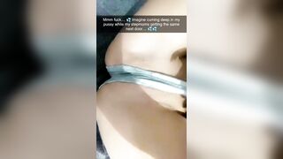 Sexting on Snapchat while listening to my stepmom fucking a stranger! I squirt 3 times at her door!