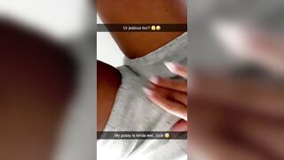 Sexting on Snapchat while listening to my stepmom fucking a stranger! I squirt 3 times at her door!