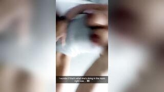 Sexting on Snapchat while listening to my stepmom fucking a stranger! I squirt 3 times at her door!