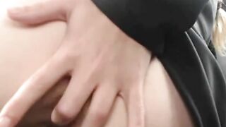 Blonde Ukrainian Girl Masturbates in Car on Webcam