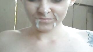 Young Woman Pleasures an Older Man on Webcam