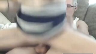 Young Woman Pleasures an Older Man on Webcam