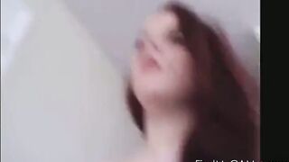 Big-Titted Redhead Amateur Gets a Facial -2