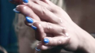 Blonde MILF Gives Late Night Blowjob and Handjob