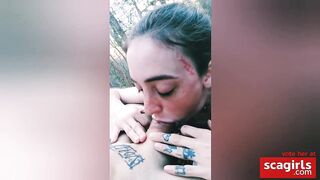 Messy Public Blowjob - Amateur Sloppy Deepthroat for a Creamy Reward