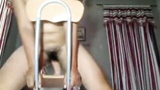 Hairy Latina MILF Squirts on Webcam