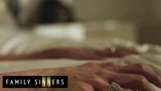 FAMILY SINNERS - Busty MILF Seduces Her Son-In-Law And Deepthroats His Throbbing Dick